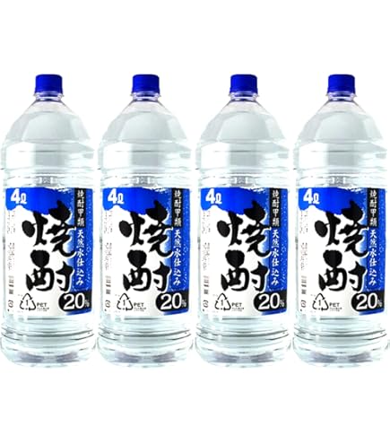 Amazon.co.jp: 甲類焼酎 一風 20度 ペット 4000ml 4L 1本 焼酎 美峰